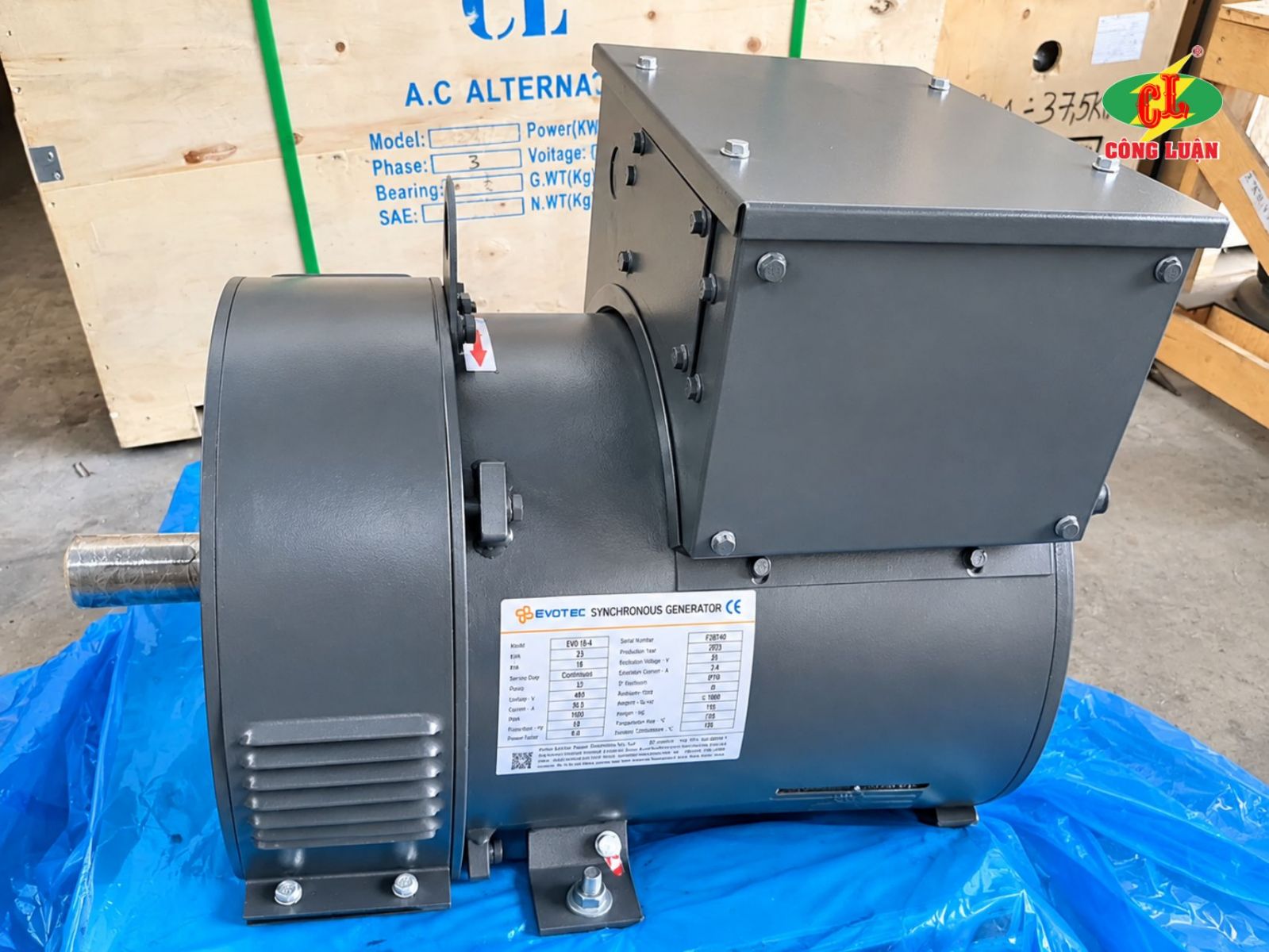 Đầu phát điện Evotec 12.8KW 16KVA 3 Pha 2 bạc đạn chính hãng, nhập khẩu phân phối độc quyền bởi Công Luận