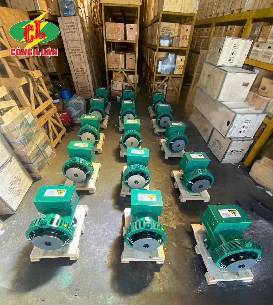 Đầu phát điện 10KW 12KVA 1 pha 1 bạc đạn hiệu GS không chổi than kích từ bằng mạch AVR