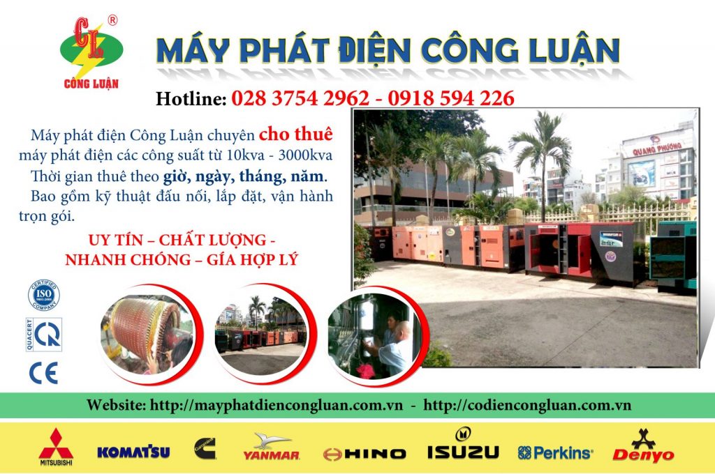 cho thuê máy phát điện tại bình dương giá rẻ cạnh tranh